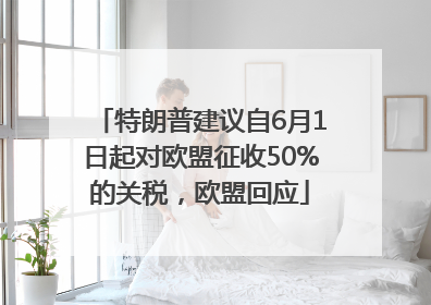 特朗普建议自6月1日起对欧盟征收50%的关税，欧盟回应